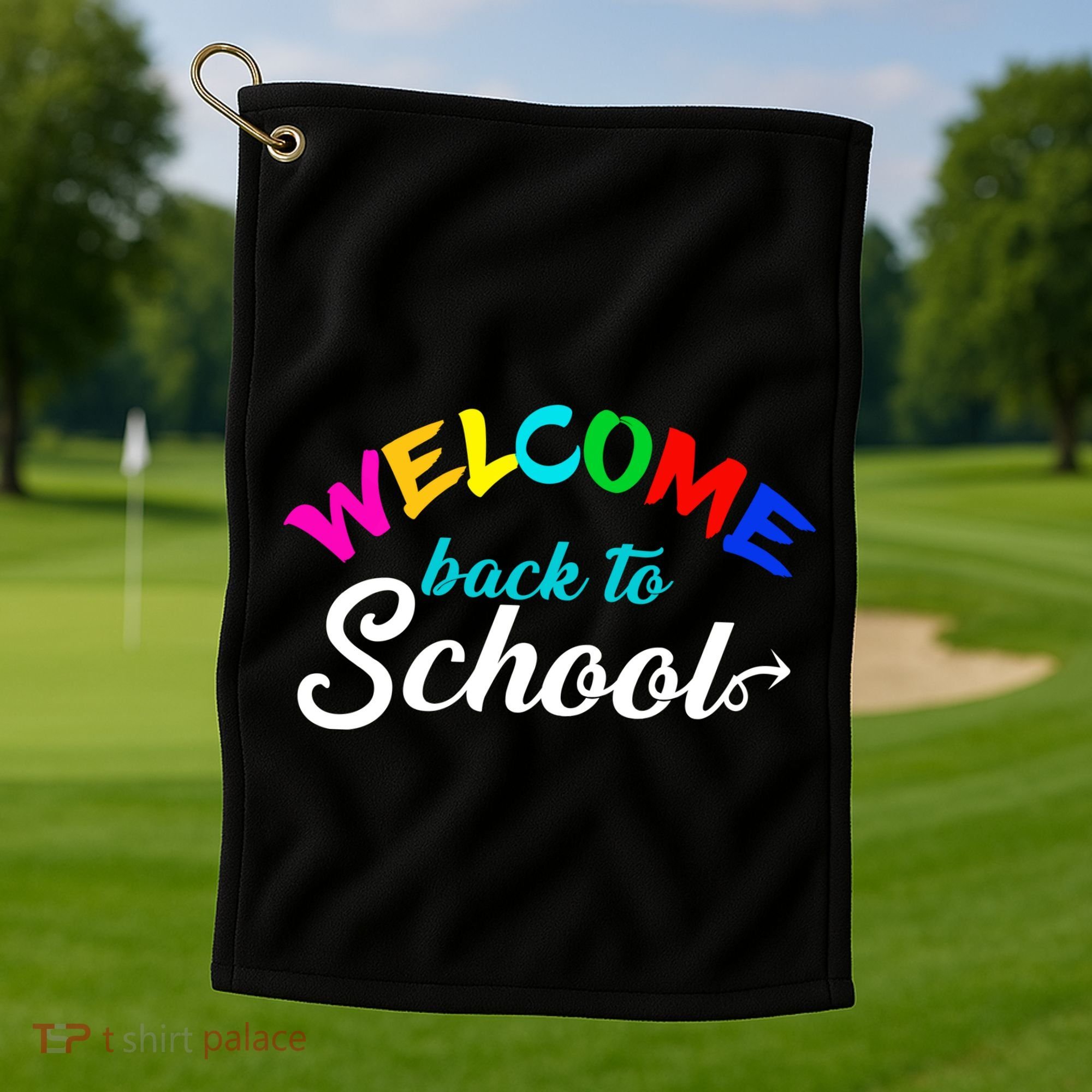 Welcome Back To School Arrow Golf Towel