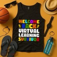 Welcome Back To School Virtual Learning Survivor Tank Top thumb 4