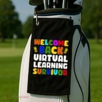 Welcome Back To School Virtual Learning Survivor Golf Towel thumb 2