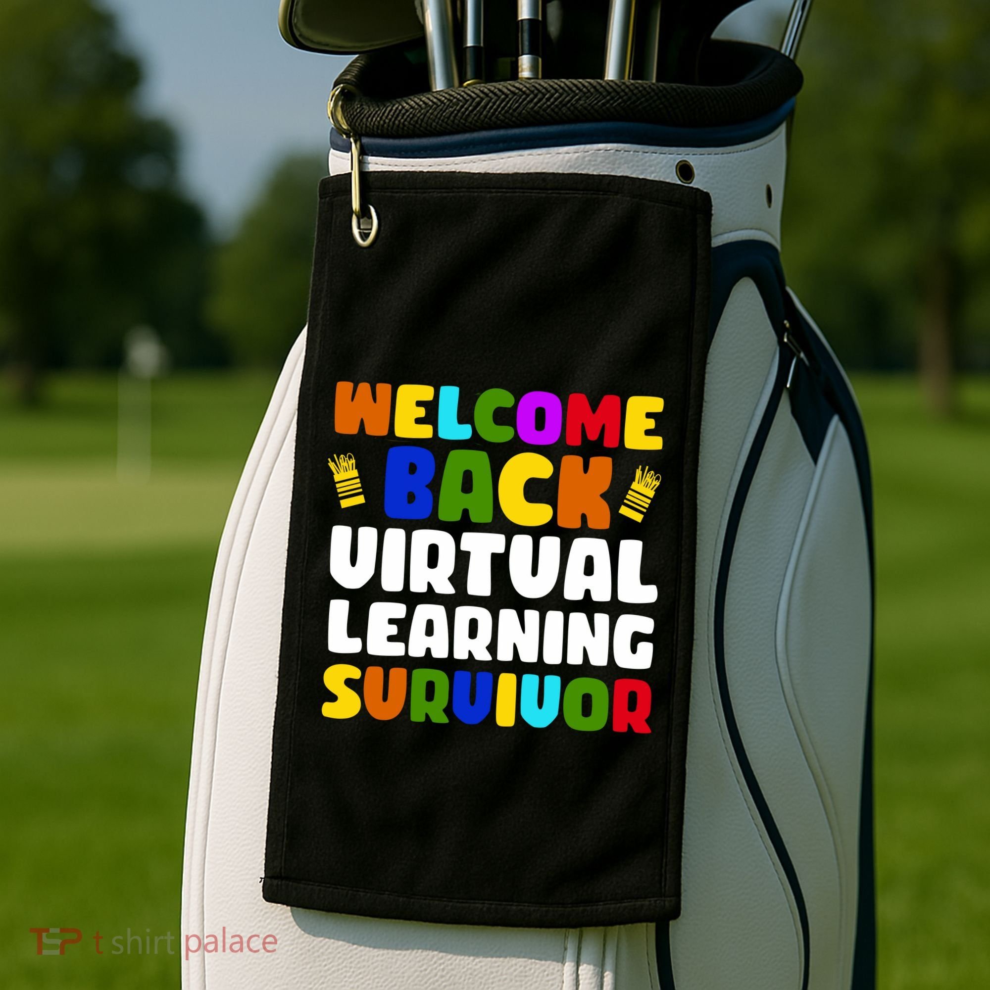 Welcome Back To School Virtual Learning Survivor Golf Towel