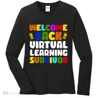 Welcome Back To School Virtual Learning Survivor Women's Long Sleeve Shirt thumb 0