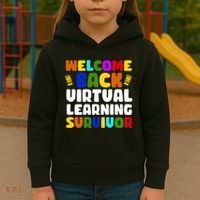Welcome Back To School Virtual Learning Survivor Kids Hoodie thumb 3