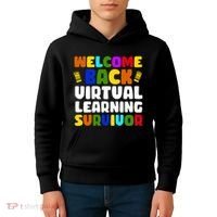 Welcome Back To School Virtual Learning Survivor Kids Hoodie thumb 4