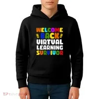 Welcome Back To School Virtual Learning Survivor Kids Hoodie thumb 4