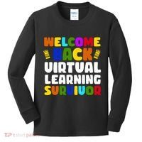 Welcome Back To School Virtual Learning Survivor Kids Long Sleeve Shirt thumb 0