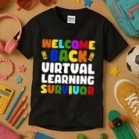 Welcome Back To School Virtual Learning Survivor Kids T-Shirt thumb 3