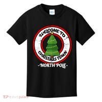 Welcome To Christmas Town North Pole Kids T-Shirt thumb 0