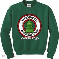 Welcome To Christmas Town North Pole Kids Sweatshirt thumb 0