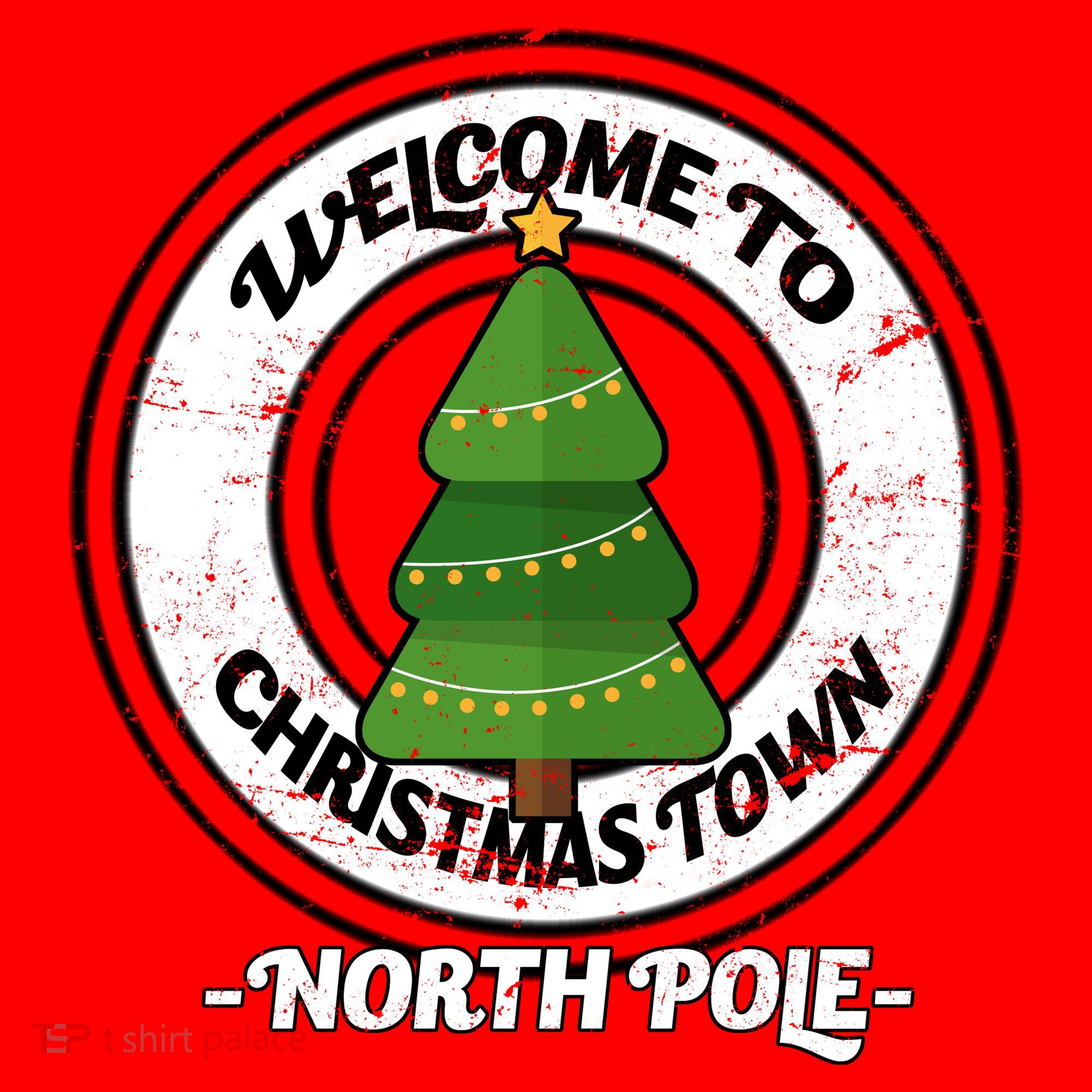 Welcome To Christmas Town North Pole Santa Hat