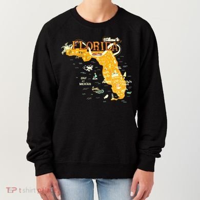 Welcome To Florida Cool Tourist Map Women's Sweatshirt