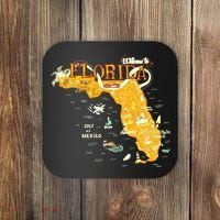 Welcome To Florida Cool Tourist Map Coaster thumb 0