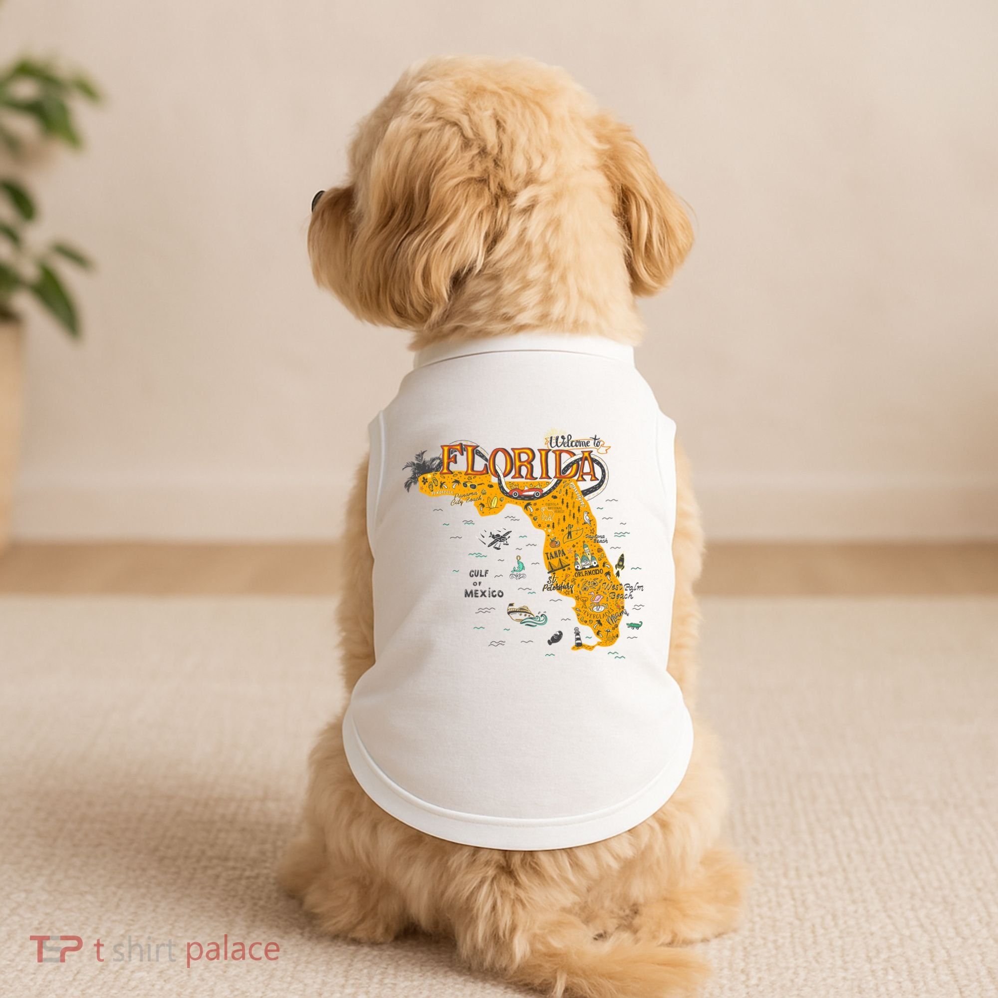 Welcome To Florida Cool Tourist Map Doggie Tank