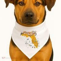Welcome To Florida Cool Tourist Map USA-Made Doggie Bandana thumb 1