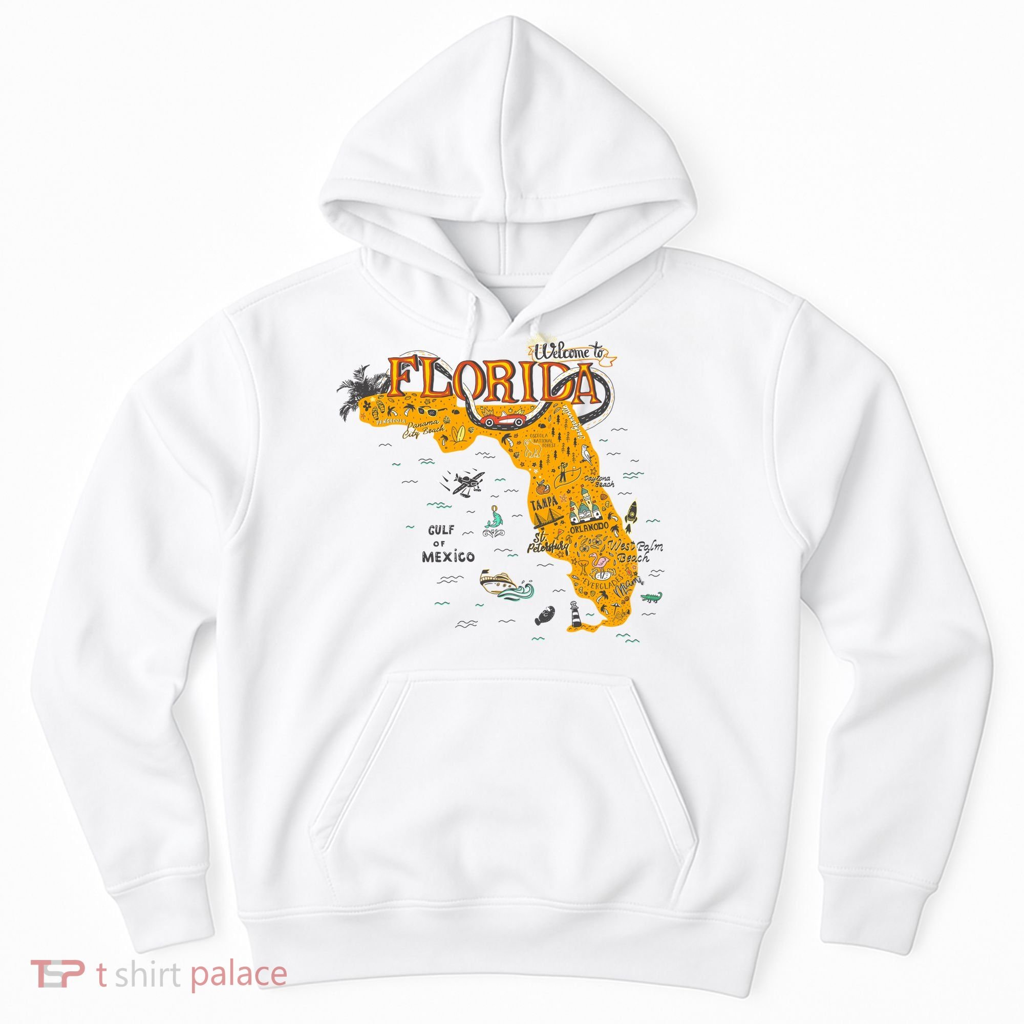 Welcome To Florida Cool Tourist Map Hoodie