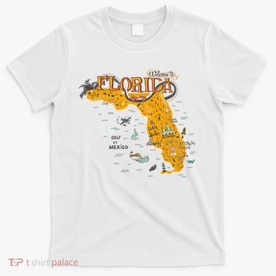 Welcome To Florida Cool Tourist Map T-Shirt