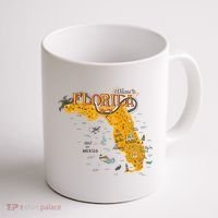 Welcome To Florida Cool Tourist Map Coffee Mug thumb 1