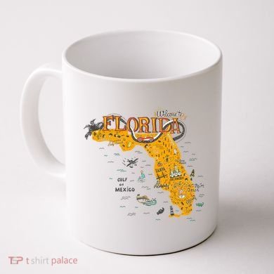 Welcome To Florida Cool Tourist Map Coffee Mug
