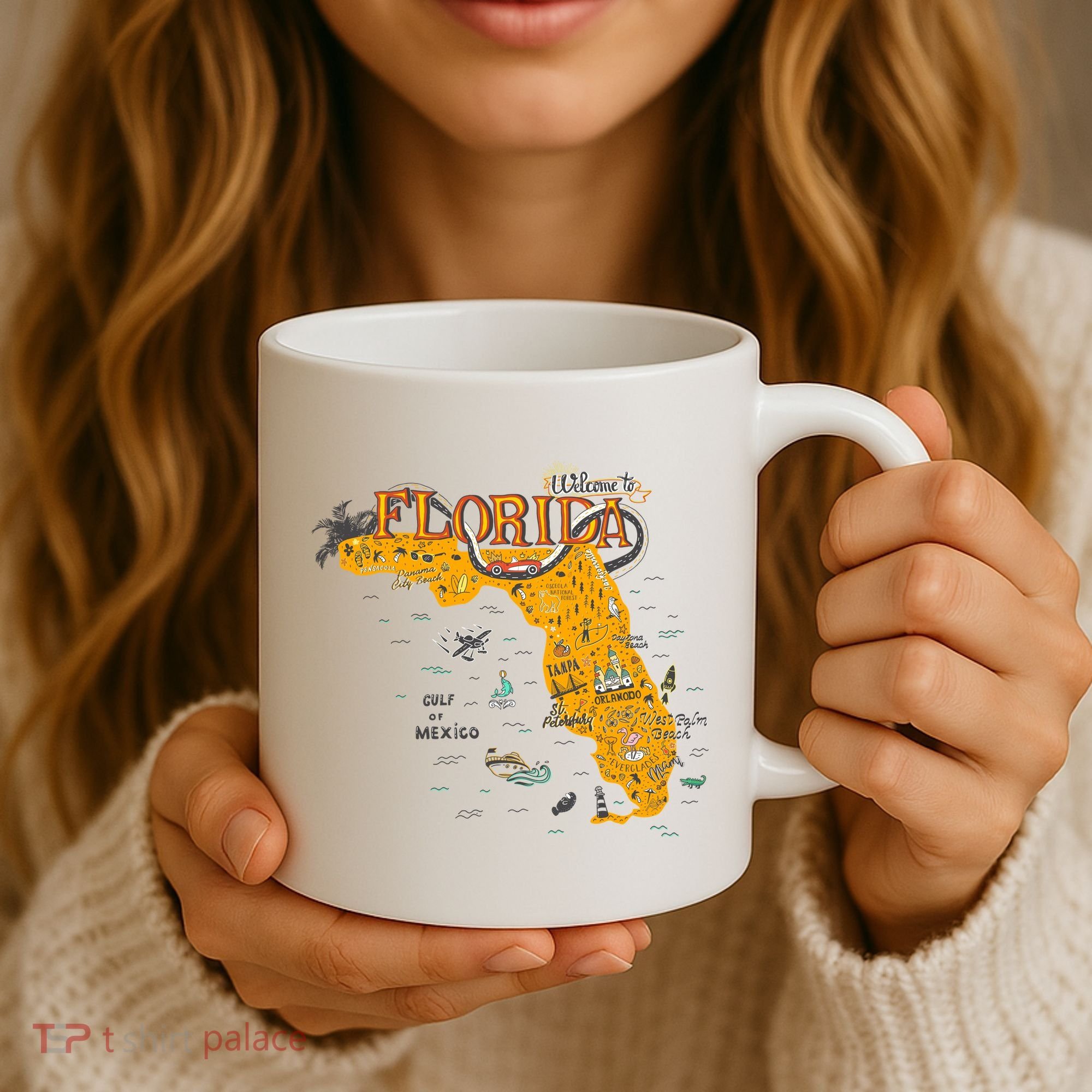 Welcome To Florida Cool Tourist Map Coffee Mug