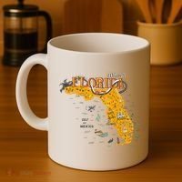 Welcome To Florida Cool Tourist Map Coffee Mug thumb 4