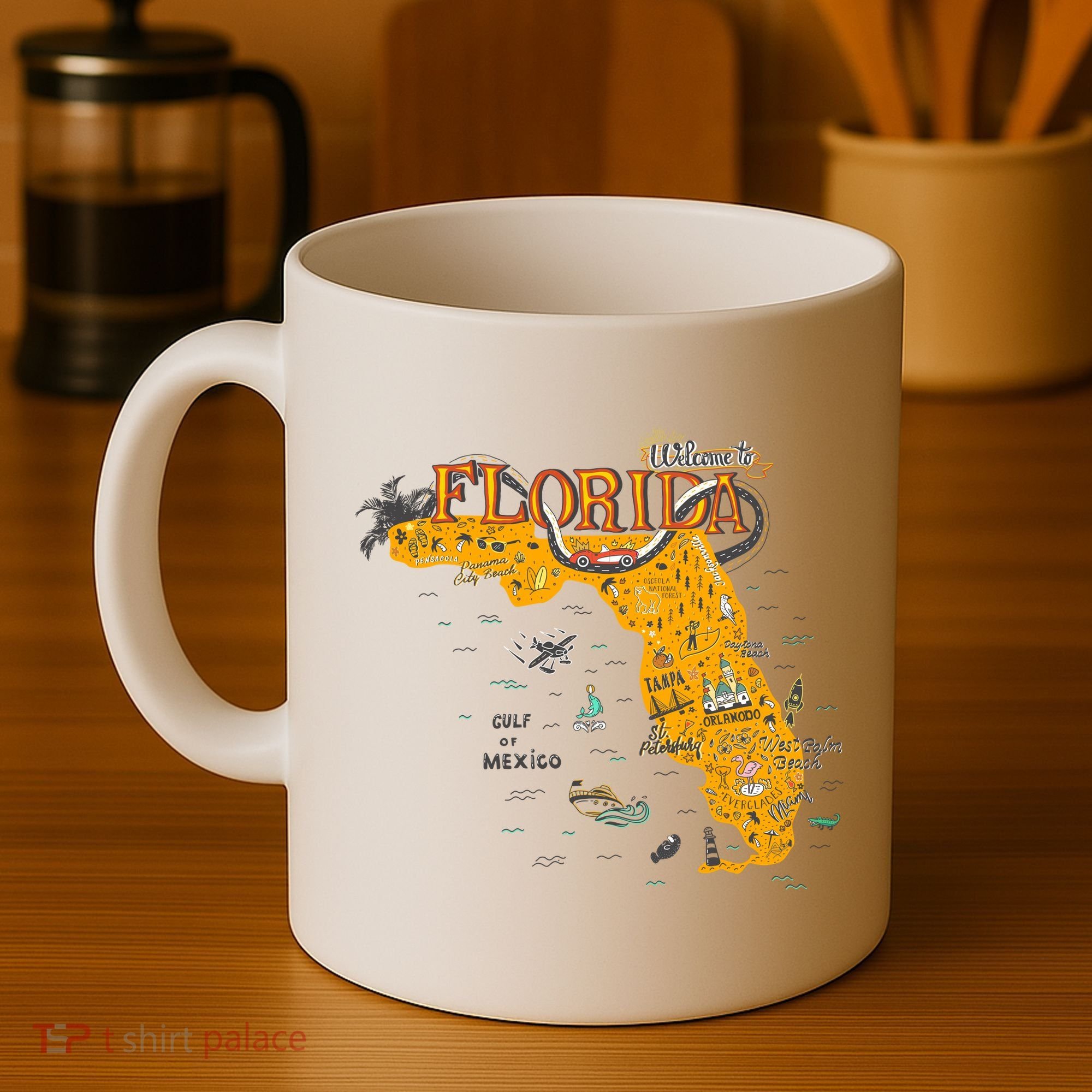 Welcome To Florida Cool Tourist Map Coffee Mug