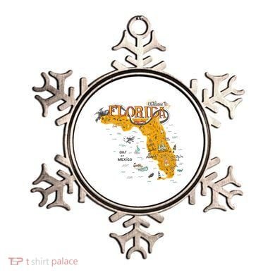 Welcome To Florida Cool Tourist Map Ornament