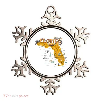 Welcome To Florida Cool Tourist Map Ornament