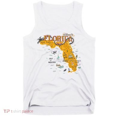 Welcome To Florida Cool Tourist Map Tank Top