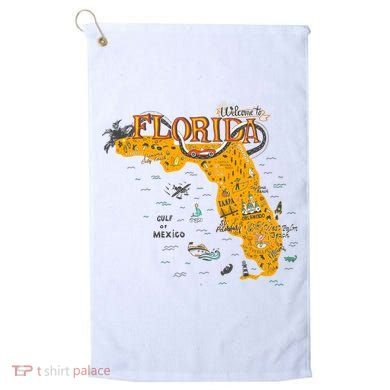 Welcome To Florida Cool Tourist Map Golf Towel