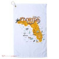 Welcome To Florida Cool Tourist Map Golf Towel thumb 0