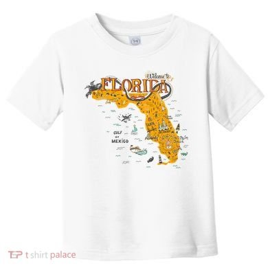 Welcome To Florida Cool Tourist Map Toddler T-Shirt