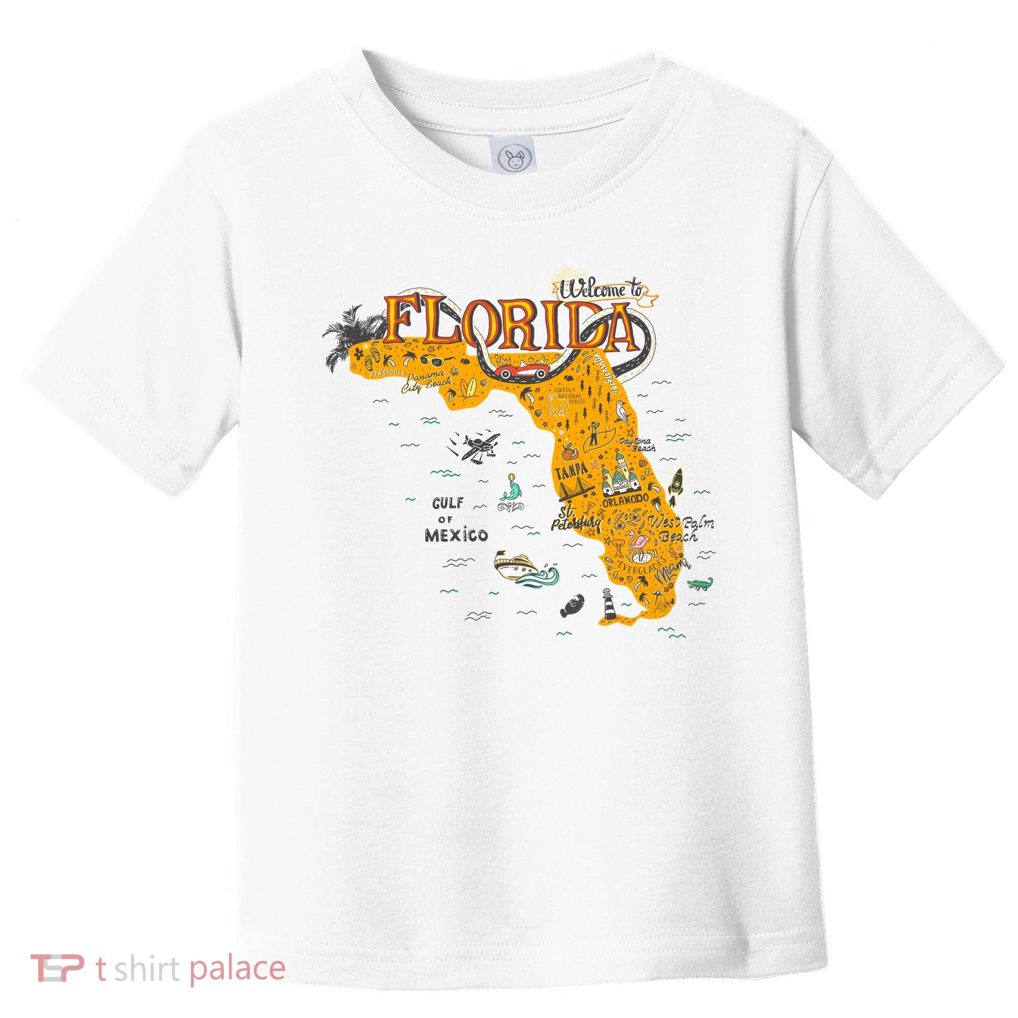 Welcome To Florida Cool Tourist Map Toddler T-Shirt