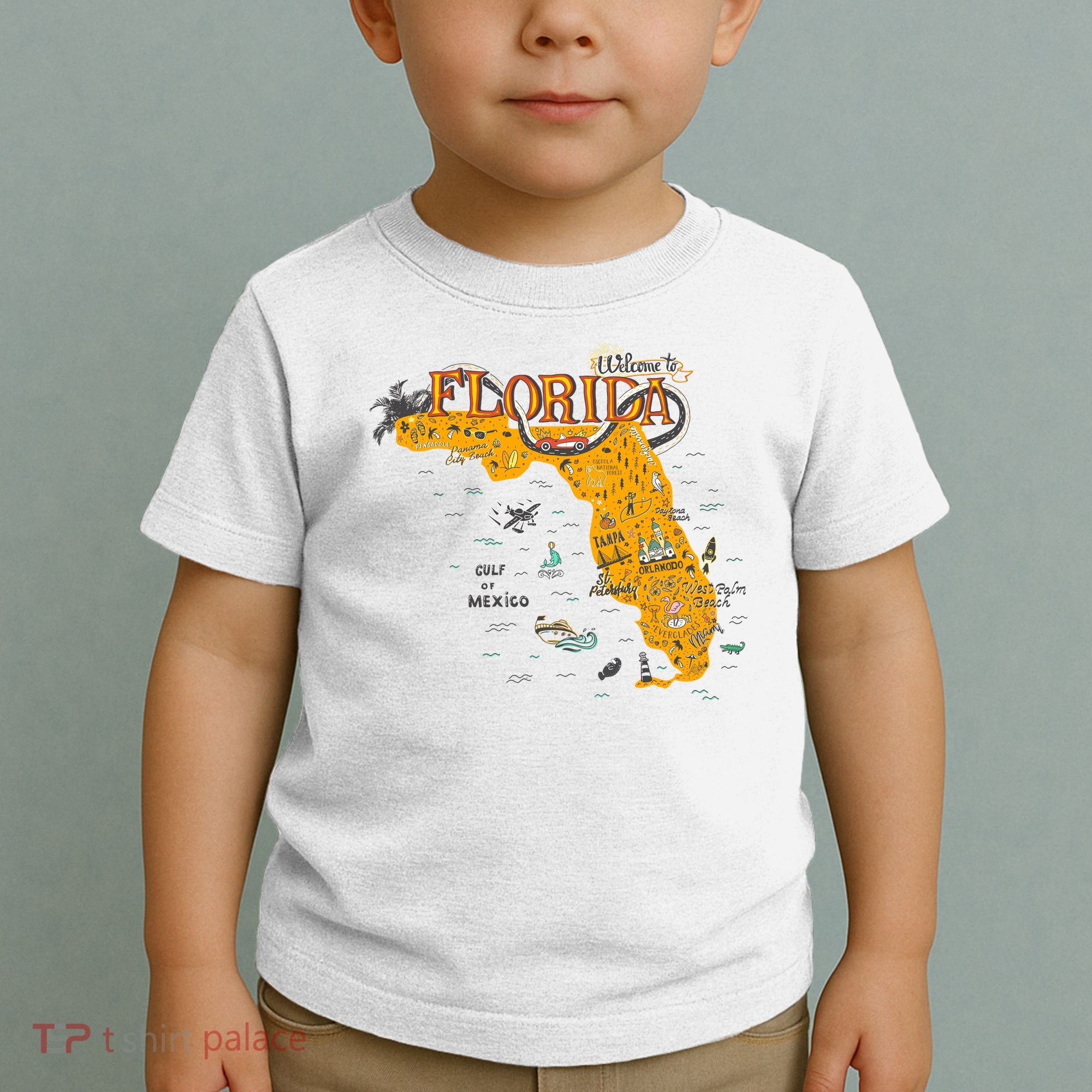 Welcome To Florida Cool Tourist Map Toddler T-Shirt