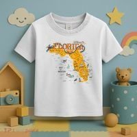 Welcome To Florida Cool Tourist Map Toddler T-Shirt thumb 3