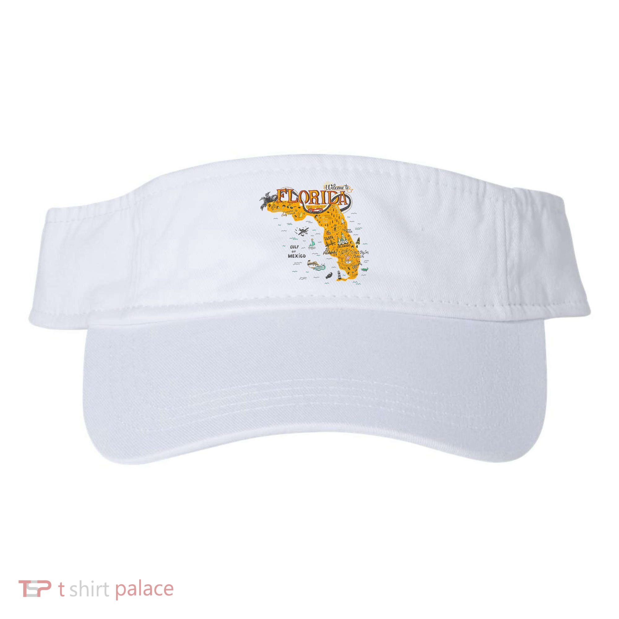 Welcome To Florida Cool Tourist Map Visor
