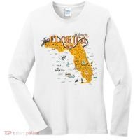 Welcome To Florida Cool Tourist Map Women's Long Sleeve Shirt thumb 0