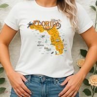 Welcome To Florida Cool Tourist Map Women's T-Shirt thumb 2
