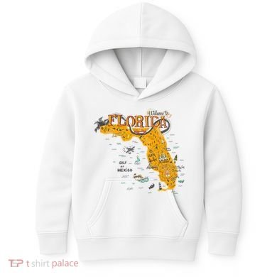 Welcome To Florida Cool Tourist Map Kids Hoodie