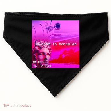 Welcome To Paradise Vaporwave USA-Made Doggie Bandana