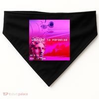 Welcome To Paradise Vaporwave USA-Made Doggie Bandana thumb 0