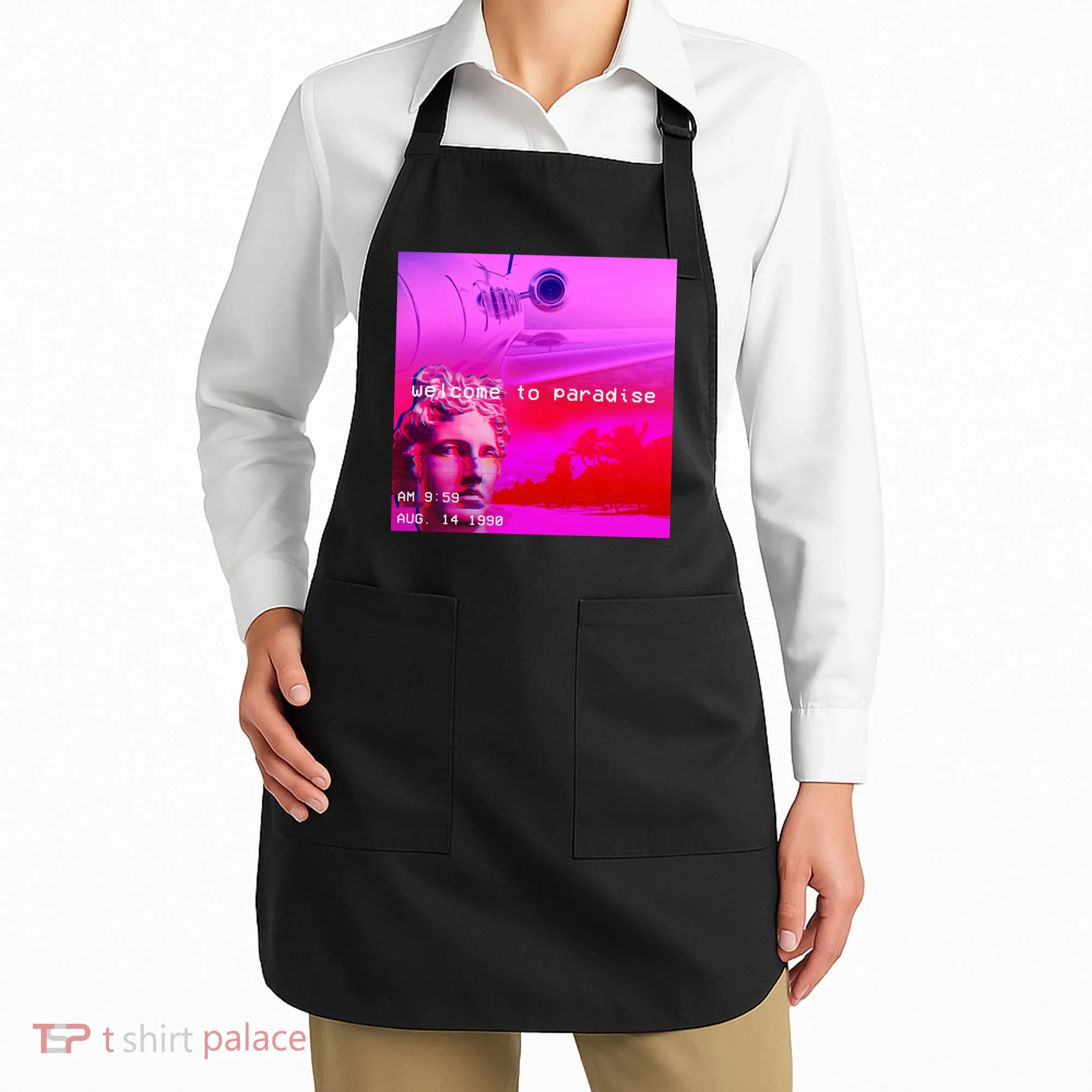 Welcome To Paradise Vaporwave Apron
