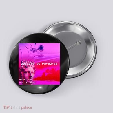 Welcome To Paradise Vaporwave Button