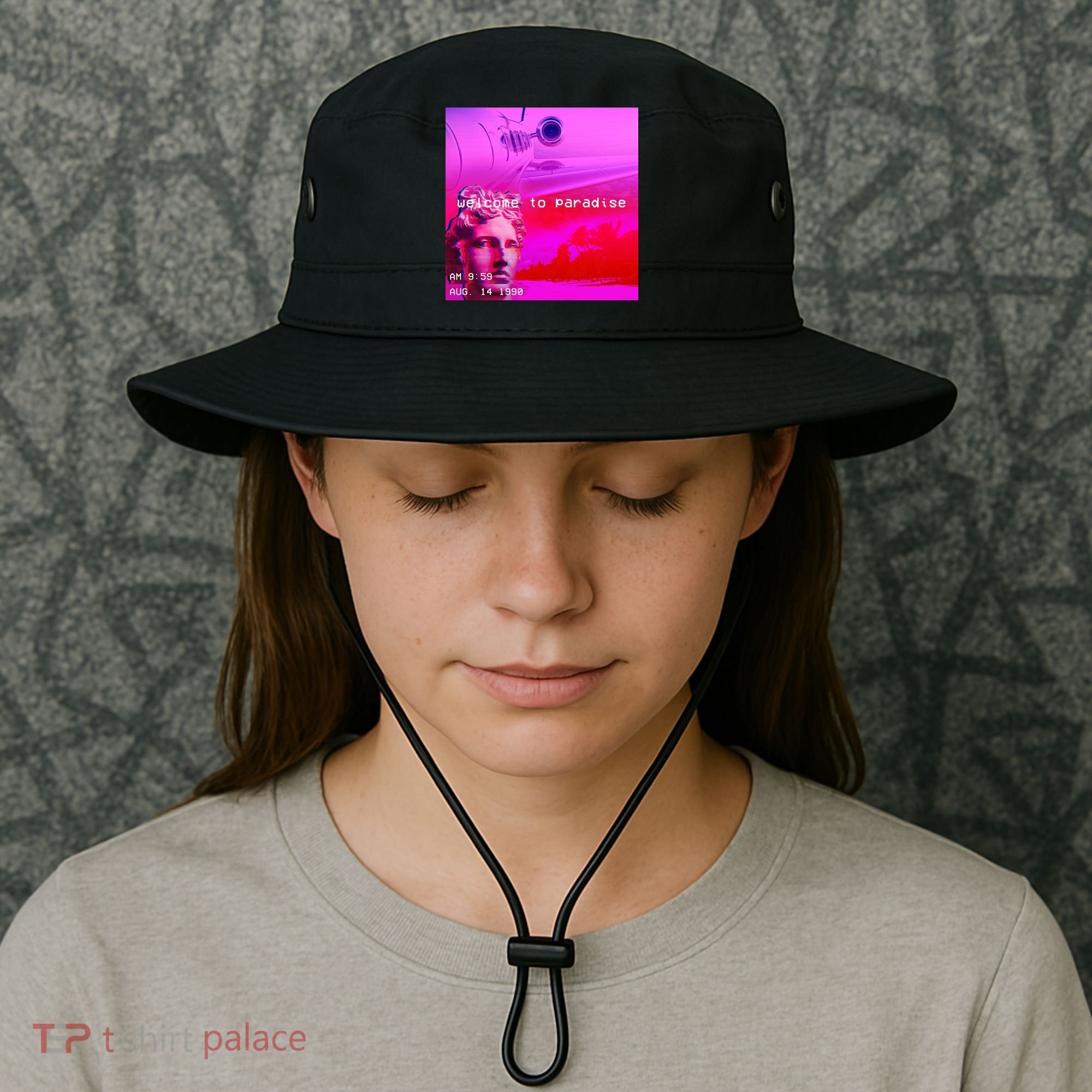 Welcome To Paradise Vaporwave Bucket Hat