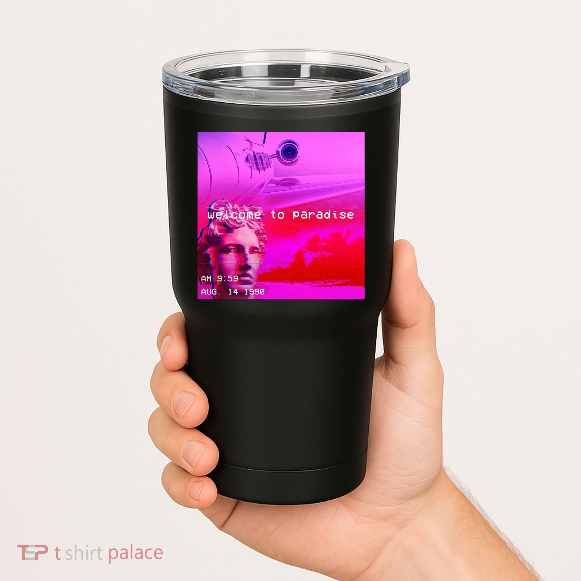 Welcome To Paradise Vaporwave Tumbler