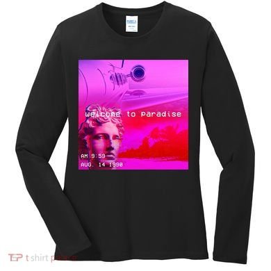 Welcome To Paradise Vaporwave Women's Long Sleeve Shirt
