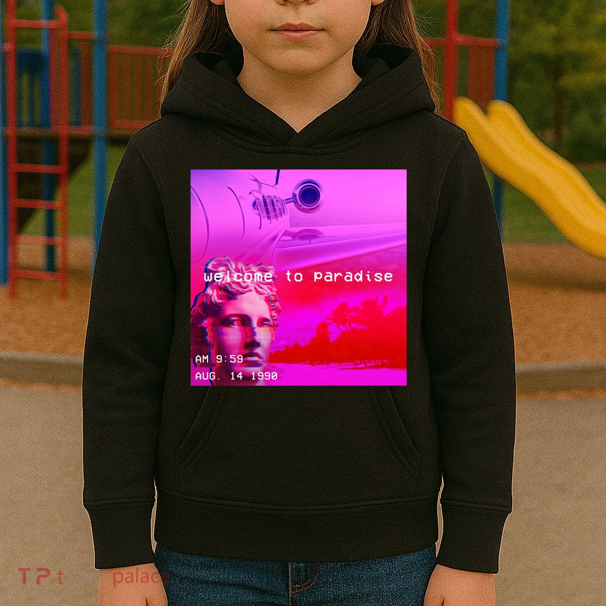 Welcome To Paradise Vaporwave Kids Hoodie