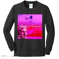 Welcome To Paradise Vaporwave Kids Long Sleeve Shirt thumb 0
