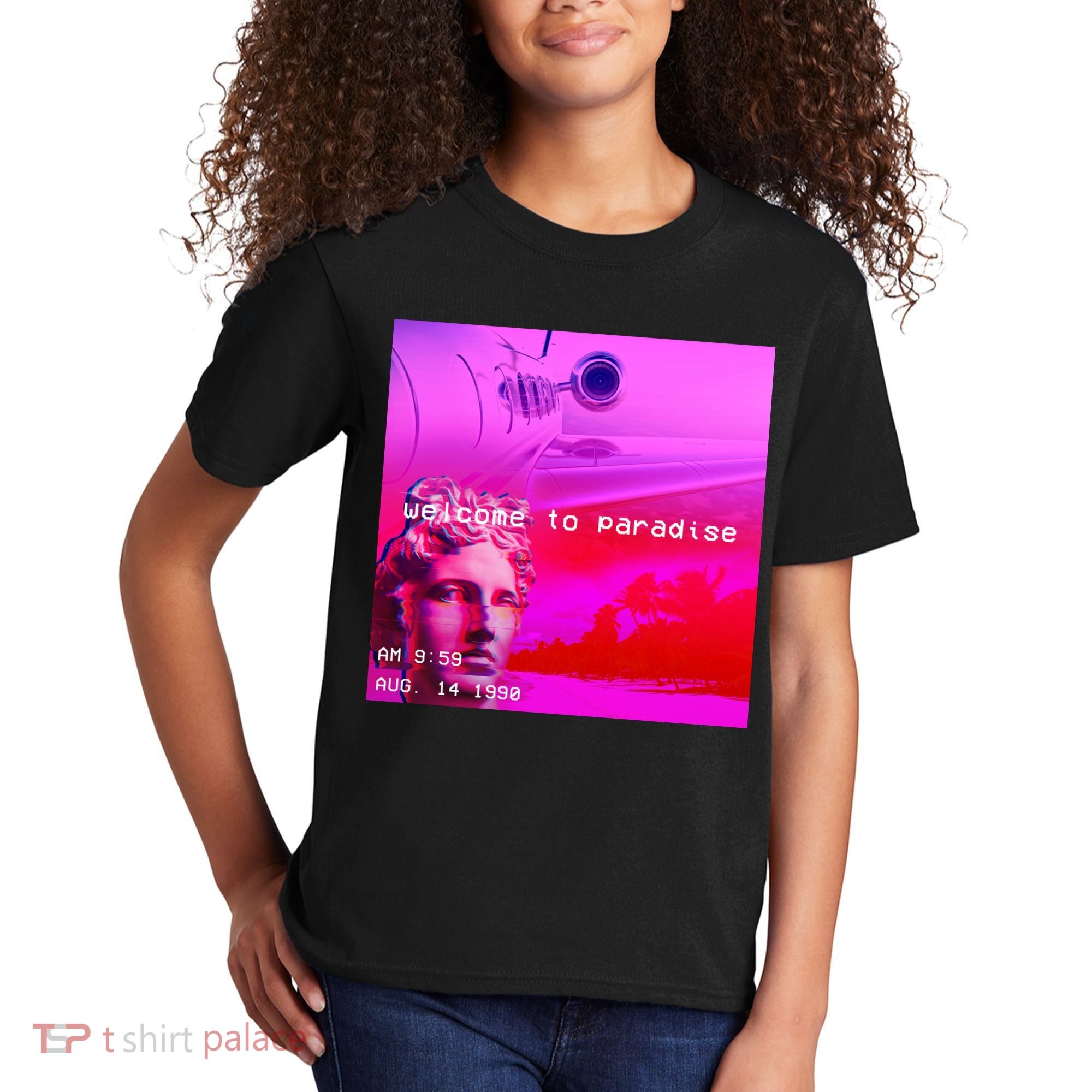 Welcome To Paradise Vaporwave Kids T-Shirt
