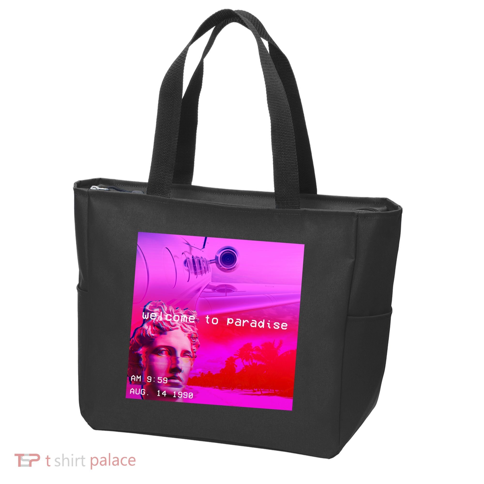 Welcome To Paradise Vaporwave Tote Bag