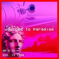 Welcome To Paradise Vaporwave Santa Hat thumb 1