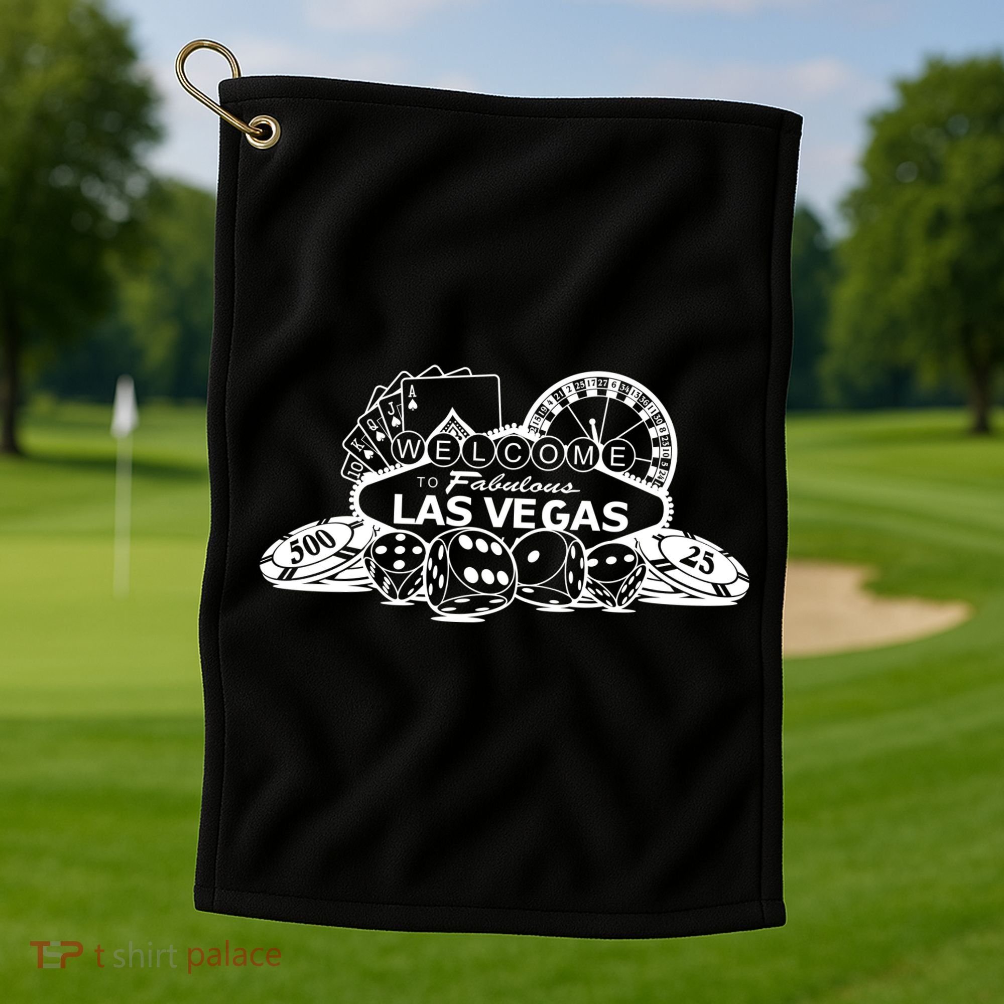 Welcome To The Fabulous Las Vegas Logo Golf Towel